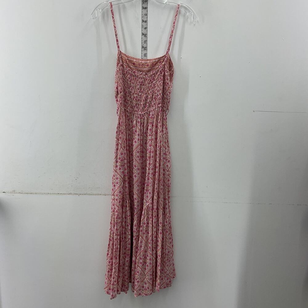 Beachgold Pink Floral Midi Tank Dress Rayon Size M Women's Preowned - Picture 2 of 5